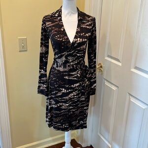 Calvin Klein faux wrap dress. Stretch jersey fabric size 8